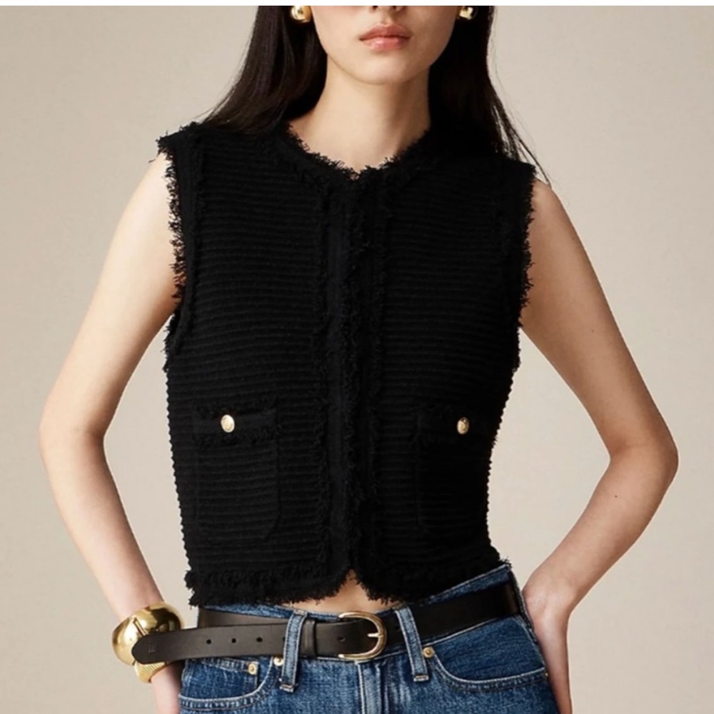 NWOT J.Crew gold button boucle Vest